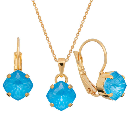 Комплект "Magical Square (Electric Blue Ignite)" с кристаллами Swarovski™